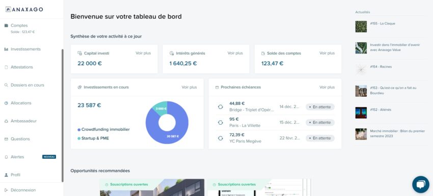 Mon tableau de bord Anaxago