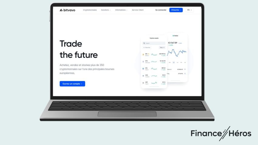 Page d'accueil de la plateforme d'échange de crypto monnaies Bitvavo, une des meilleures