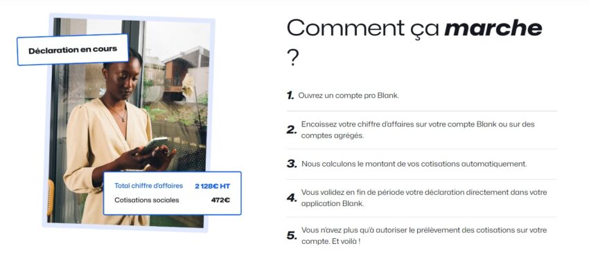 Description étape par étape de la déclaration URSSAF automatisée de la banque Blank