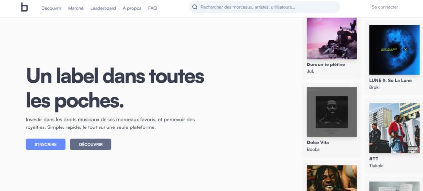 Page d'accueil de la plateforme Bolero, qui s'appuie sur Polygon