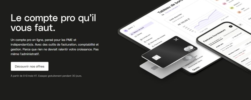 Illustration de l'univers visuel de la banque pro Qonto, sobre et élégant