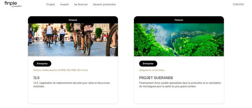 Exemple de projets d'entreprises financés par Finple