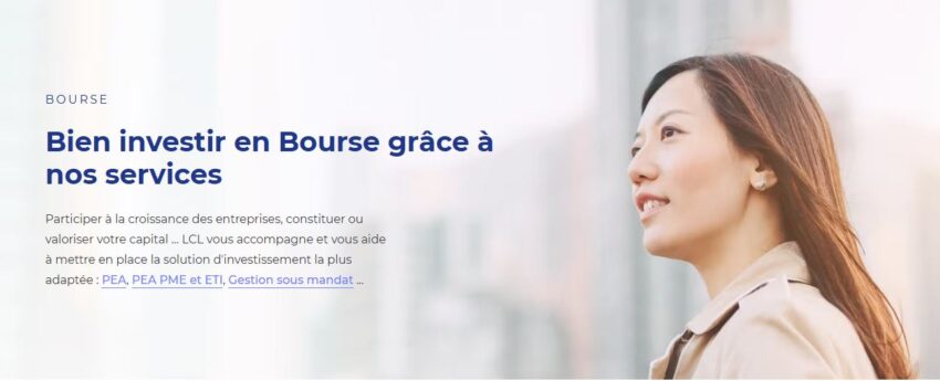 Page d'accueil du site web de LCL