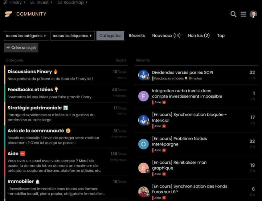 avis finary communauté