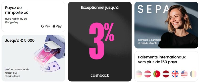 Visuel avec plusieurs informations sur les moyens de paiements proposés par Finom