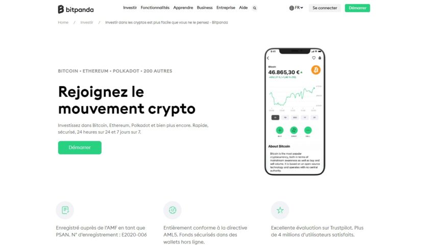 Investir dans la crypto monnaie peut être fait avec la plateforme Bitpanda