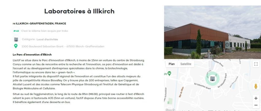 Exemple de bien acquis par la SCPI Iroko Zen : un laboratoire d'innovation à proximité de Strasbourg