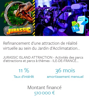 Exemple de projet de crowdfunding qui sort de l'ordinaire (refinancement d'une attraction de réalité virtuelle), proposé par Les Entreprêteurs