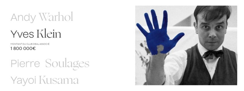 Exemples d'artistes parmi lesquels Matis investit