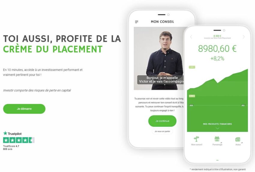 La page d'accueil de mon petit placement