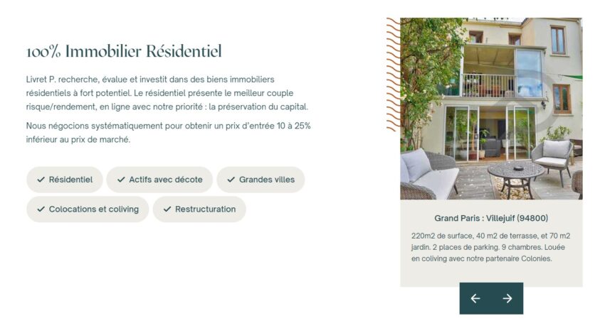 Illustration d'un bien immobilier acheté par Livret P., une filiale d'Openstone