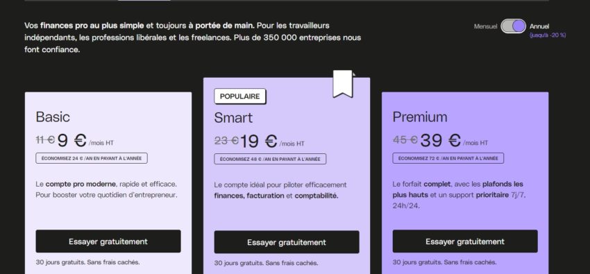 Pas besoin de code promo pour profiter en permanence de 30 jours gratuit en ouvrant un compte pro Qonto