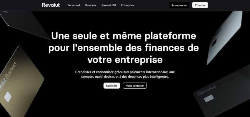 Page d'accueil de la banque pro Revolut Business