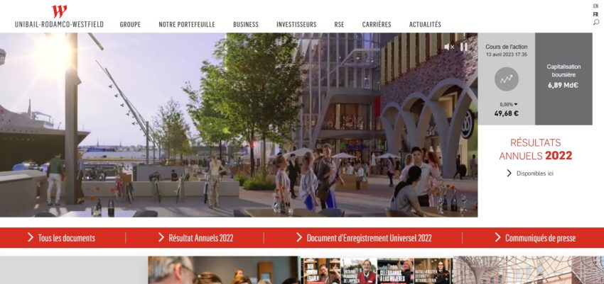 Unibail Rodamco Westfield est un exemple de SIIC, une des formes possibles de fonds d'investissement immobilier