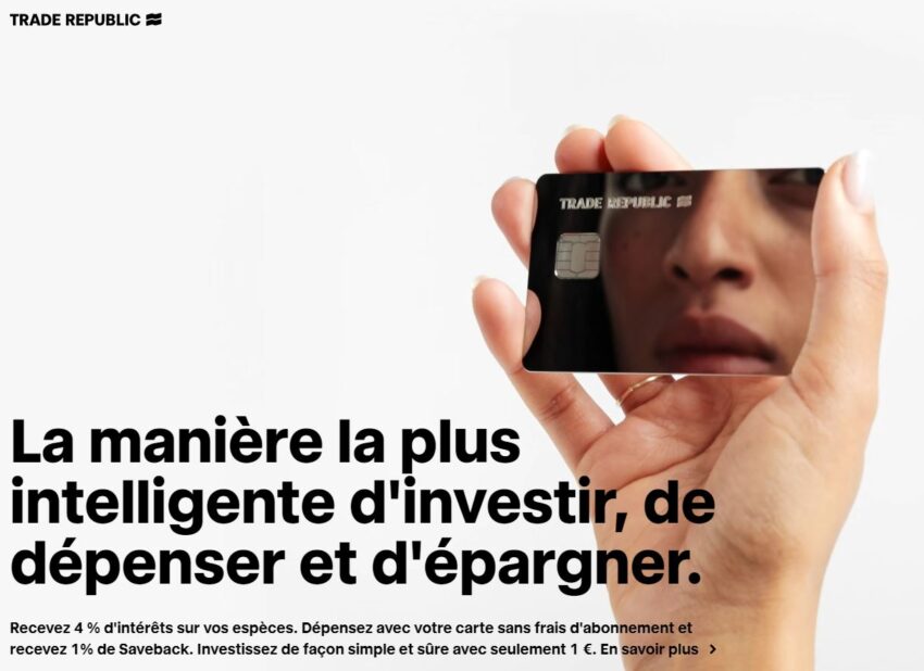 La page d'accueil du site Trade Republic