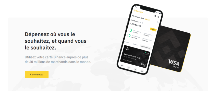 La carte crypto Binance s'appuie sur le réseau Visa