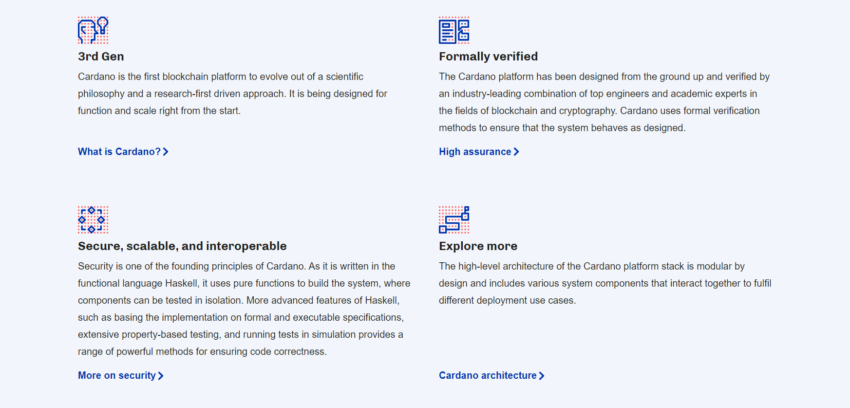 Mises en avant des atouts techniques du projet Cardano