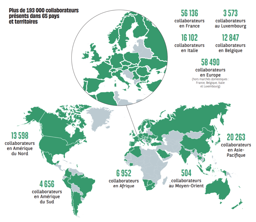 la carte du groupe BNP Paribas dans le monde