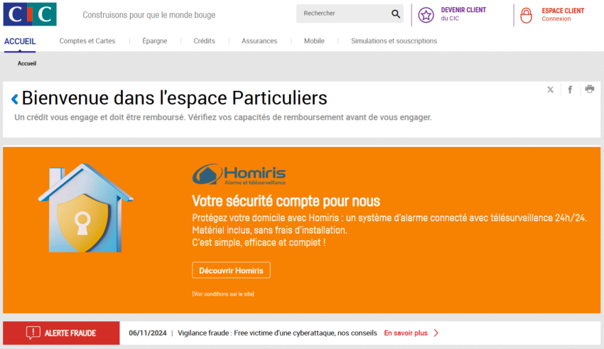 Le site internet des particuliers du CIC