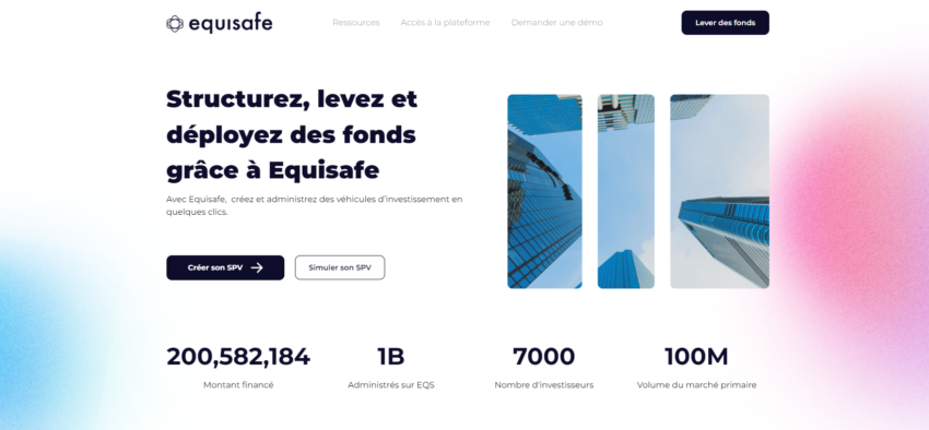 Page d'accueil d'Equisafe, la maison mère du site de crowdfunding Equisafe Invest