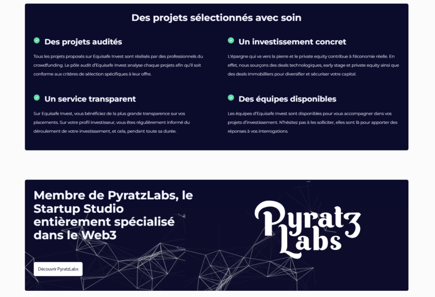 A notre avis Equisafe Invest se démarque en mixant rigueur dans la sélection des projets et innovation