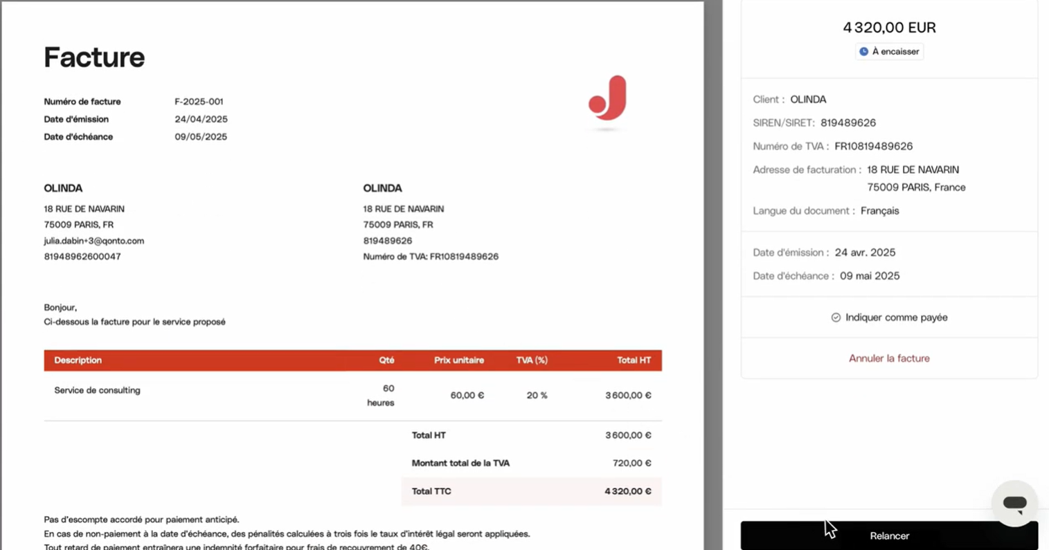 Le module facturation de Qonto