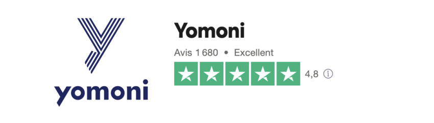 Les avis clients de Yomoni : 4,8/5 sur 1680 avis clients sur truspilot.