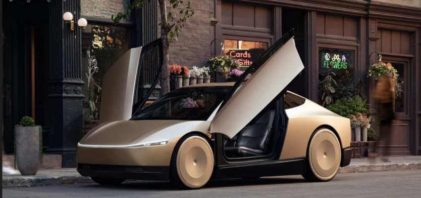 Image de synthèse du Cybercab de Tesla