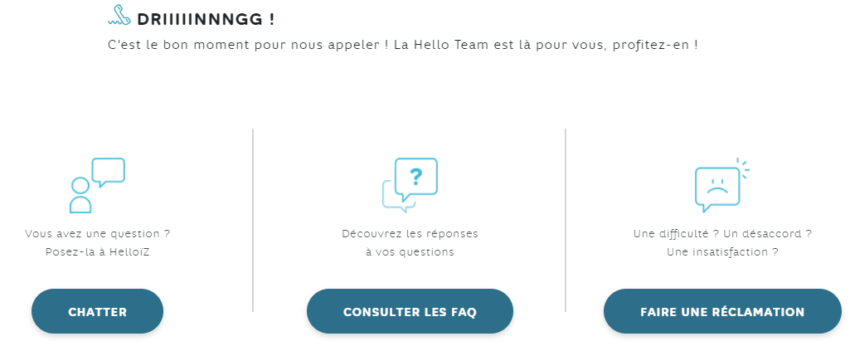 Le service client de Hello bank semble facile à joindre.