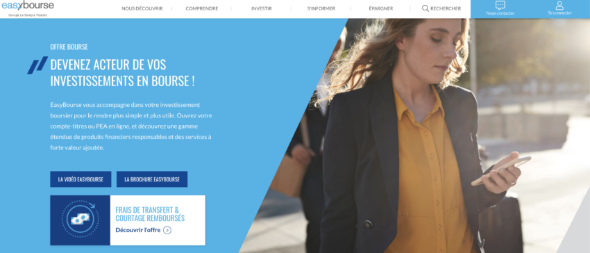 Page accueil du site web Easybourse