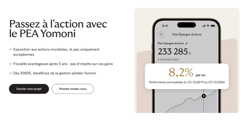 Le PEA de Yomoni, meilleur PEA en gestion pilotée. 