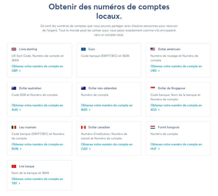 Les comptes en devises proposés par Wise carte avis