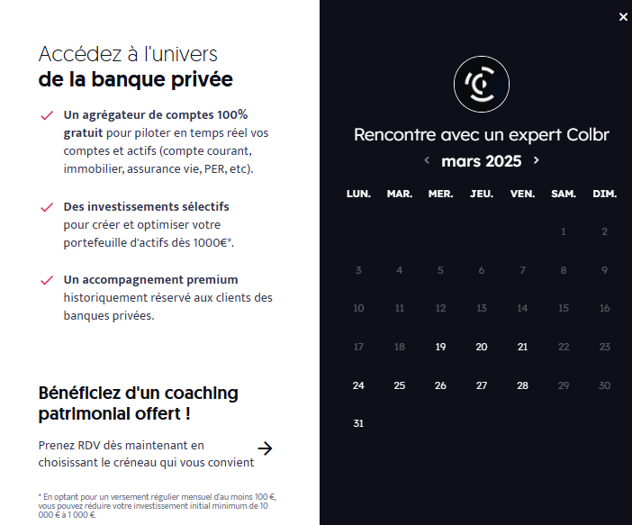 la prise de rendez-vous sur colbr