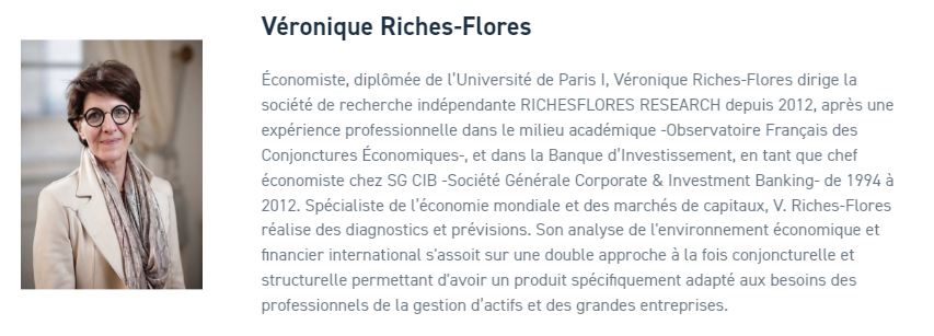 Véronique Riches-Flores (RICHESFLORES RESEARCH) : Économiste indépendante.