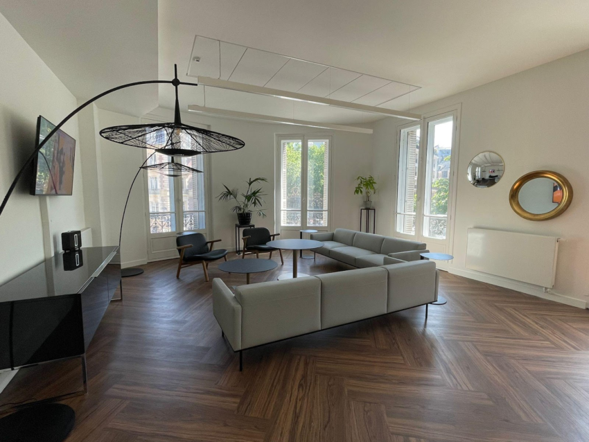 Salon d'accueil de l'Espace Patrimonial de Milleis Banque Privée Avenue Hoche.