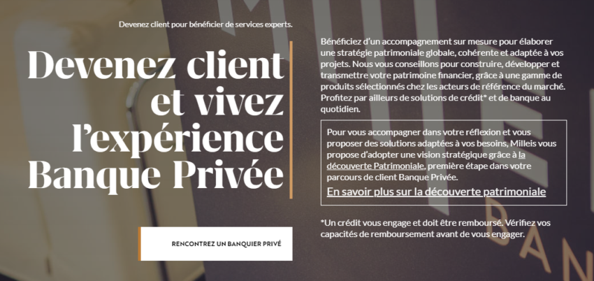 Les avantages clients offerts par la banque Milleis Banque Privée