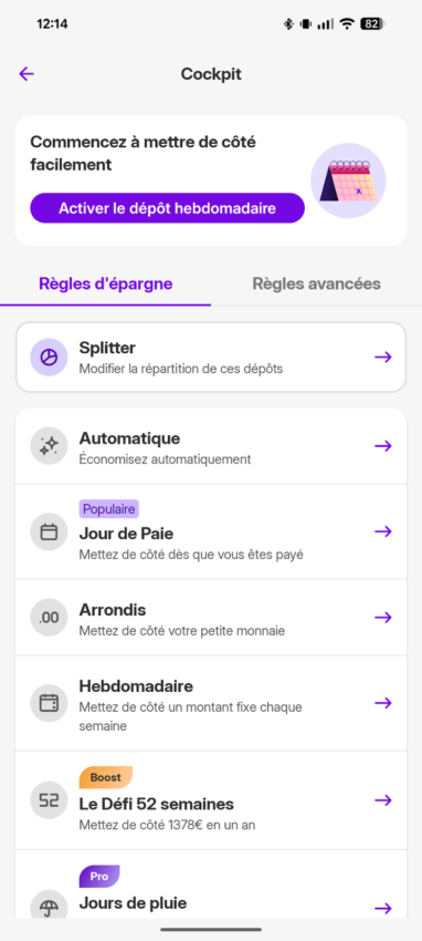 les différentes automatisations disponibles sur Plum