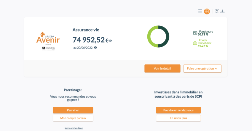 Espace client Linxea