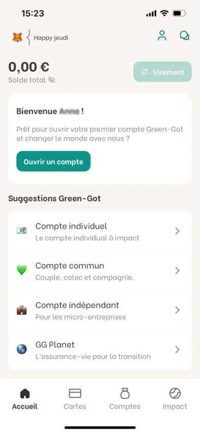 comment ouvrir son compte greengot