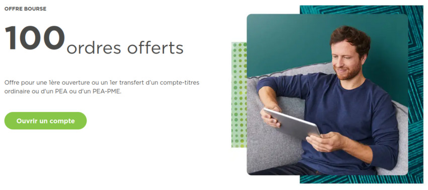 100 ordres d'achats offerts chez le courtier en bourse Fortuneo (un des top broker pour le PEA)