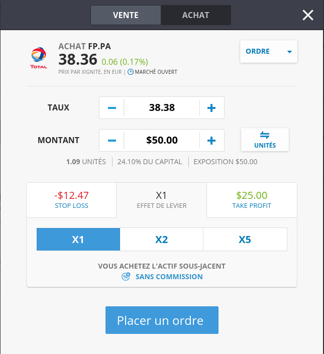 Notre avis sur le passage d'ordre avec eToro
