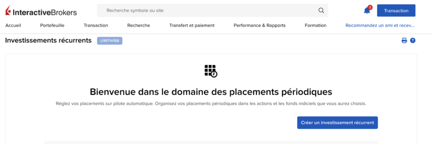 Investissement récurrents sur IBKR