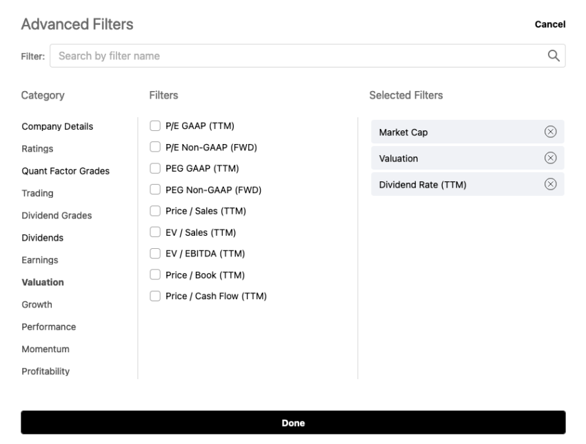 Les filtres personnalisées