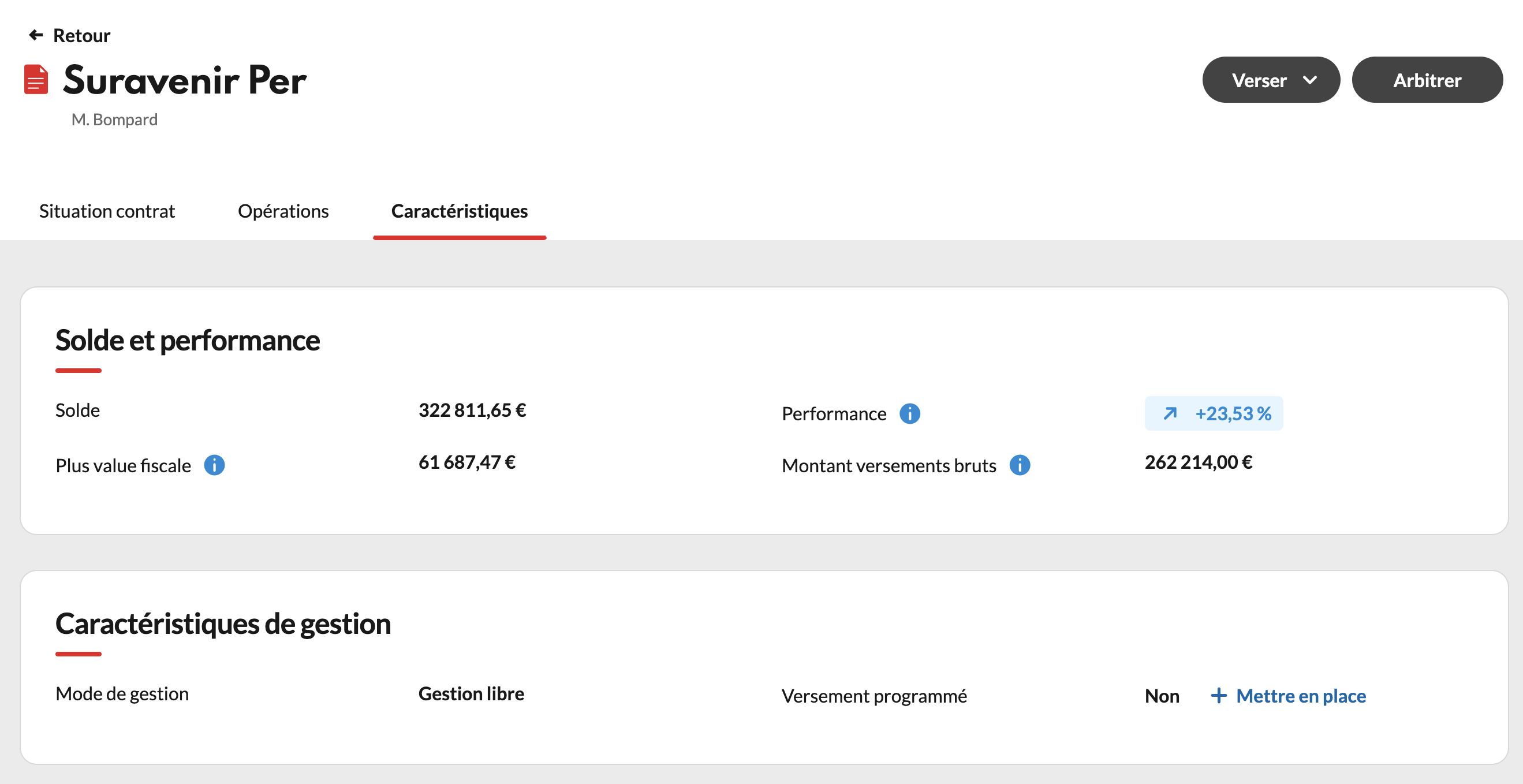 Interface Suravenir pour les actes en ligne des contrats Assurancevie.com.