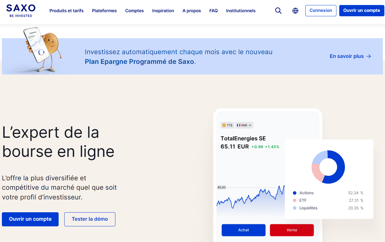 Saxo pour acheter l'action Airbus en bourse