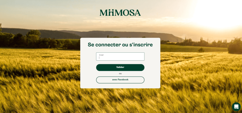 Page d'inscription à la plateforme ce crowdfunding MiiMOSA