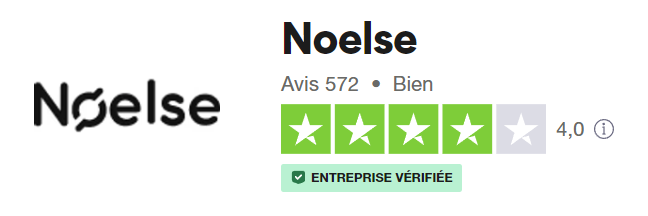 Noelse a une note de 4 sur 5 sur Trustpilot