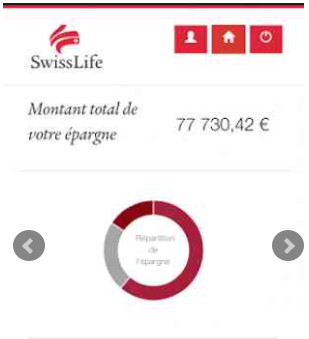 Interface application mobile swisslife