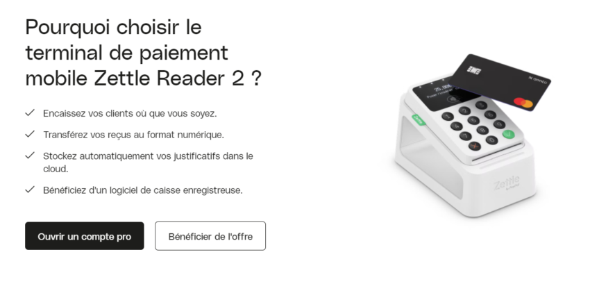 Qonto a un partenariat avec Zettle pour un terminal de paiement mobile Zettle Reader 2