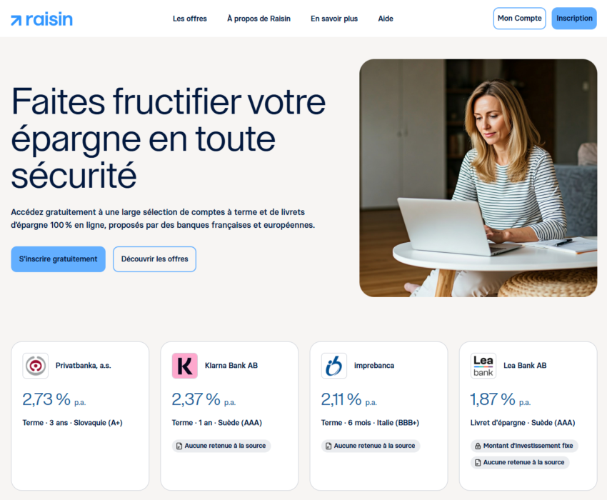 Page d'accueil du site Raisin.fr